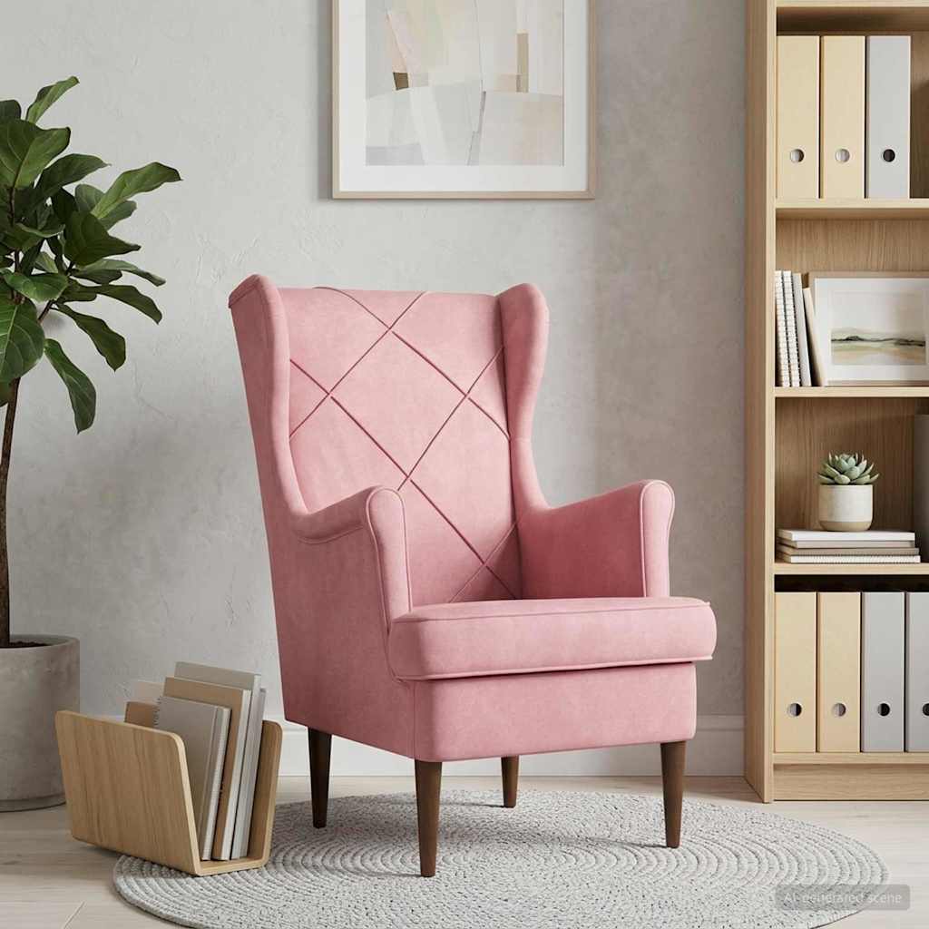 Pink Velvet Armchair