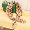 Classic Leopard Print Temperament Women'S Small Square Scarf Spring And Summer Thin Chiffon Yarn Scarf Travel Neck Protection Sunscreen Silk Scarf