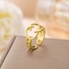Stainless Steel Vintage Cuff Rings for Women Girl Elegant Fashion New Non-fading Jewelry Lady Gift Party