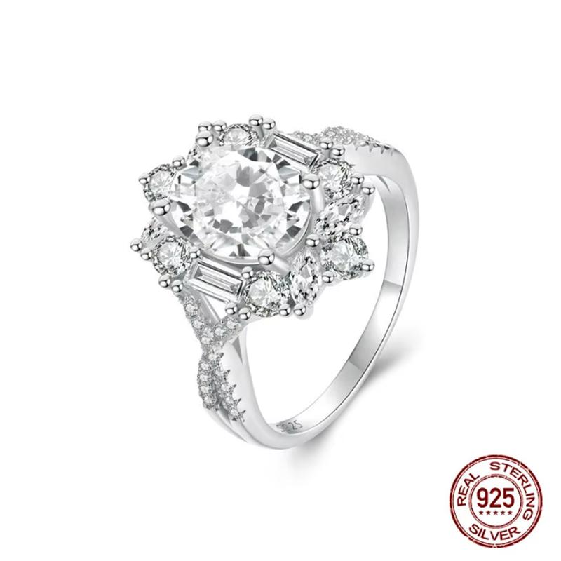 Роскошные обручальные кольца с овальным цирконием из стерлингового серебра 925 пробы, обручальное кольцо для женщин, подарок на годовщину