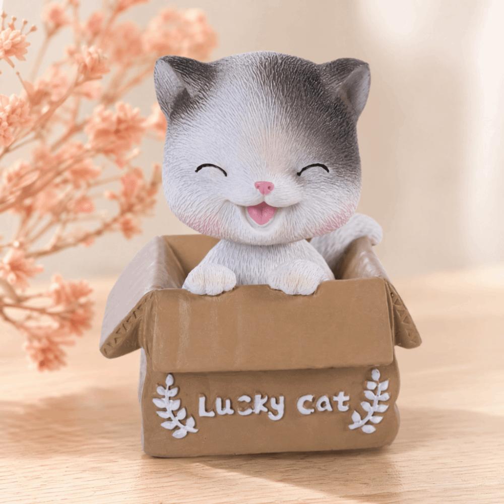 Resin Bobble Head Cat Dashboard Ornament Swing Head Animal Desktop Figurine Bedroom Table Ornament