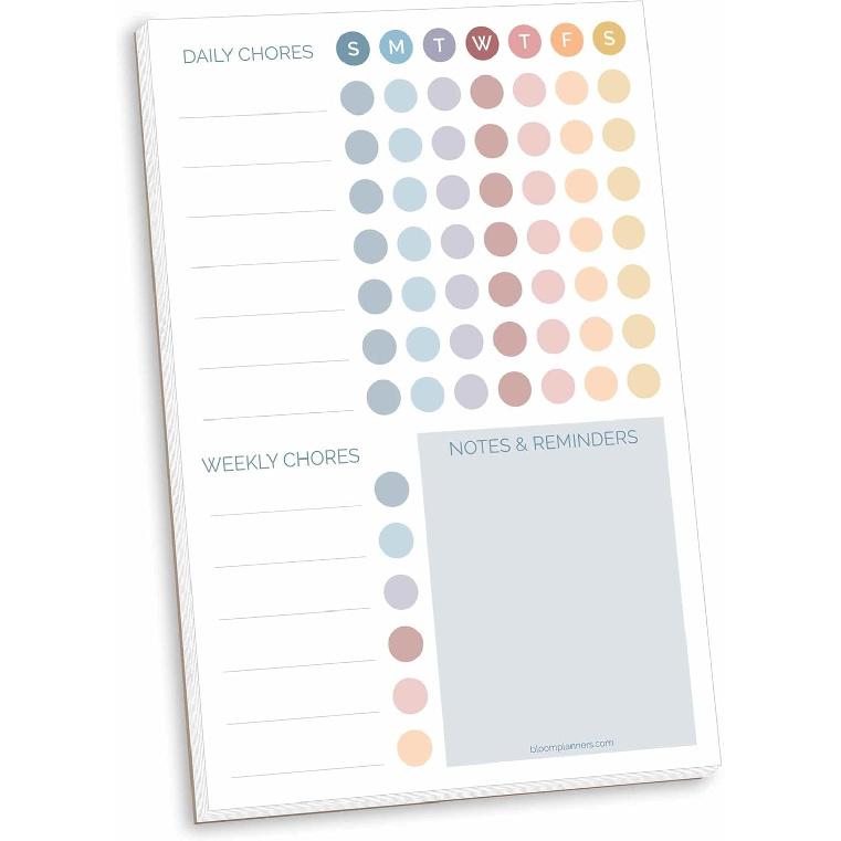 bloom daily planners Magnetic Chore Chart Planning Pad - Daily & Weekly Habit To Do Tracker for Adults, Teens, Kids - Family Organizer and