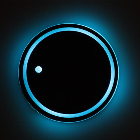 LED Car Cup Holder Light 7 Colors Light Up Cup Coaster USB Rechargeable Interior