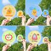 Cartoon Folding Fans Round Beach Lawn Hand Fan Flying Disc Fans  For Beach Lawn