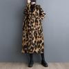 Свободное винтажное леопардовое повседневное свободное длинное пальто весна-осень для женщин куртка верхняя одежда