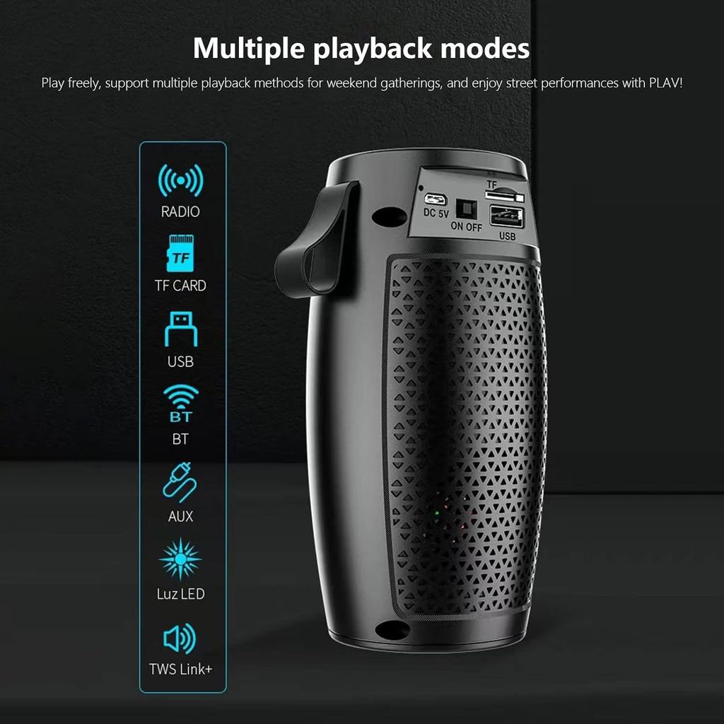 Светодиодный портативный Bluetooth-динамик с ночным светом, низкочастотный динамик, объемный звук, беспроводные динамики для домашнего офиса на открытом воздухе