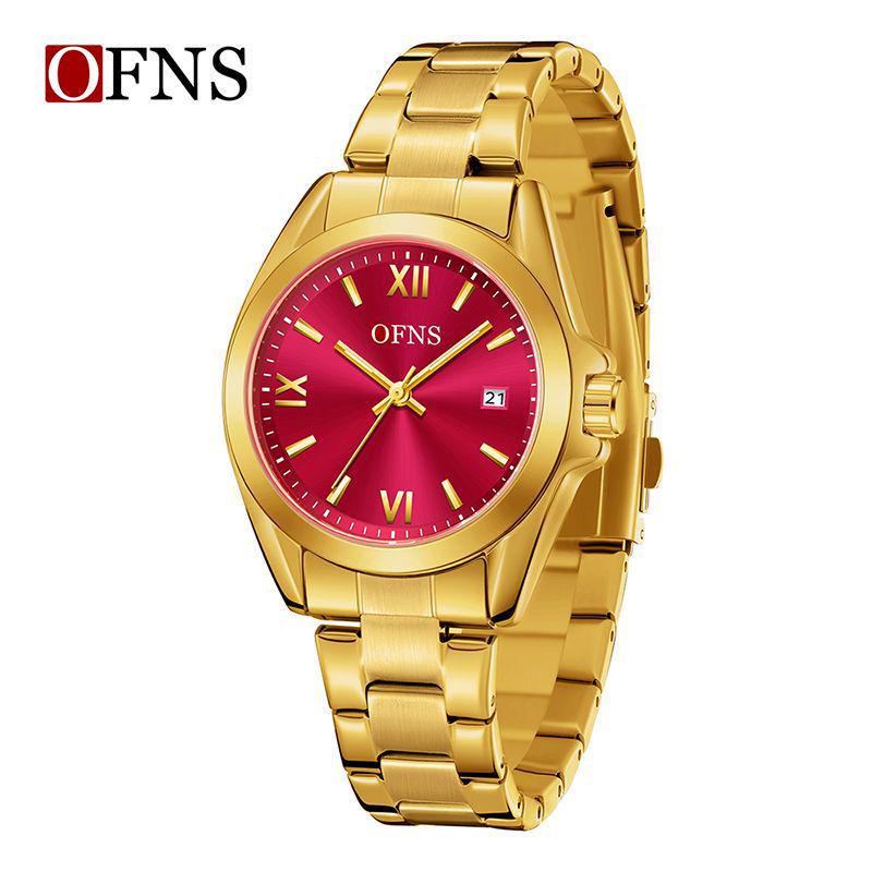 Европейская Императрица-вдова Roman Quartz Женские наручные часы - Водонепроницаемые, Стальной браслет, Элегантный дизайн с узором «солнце»