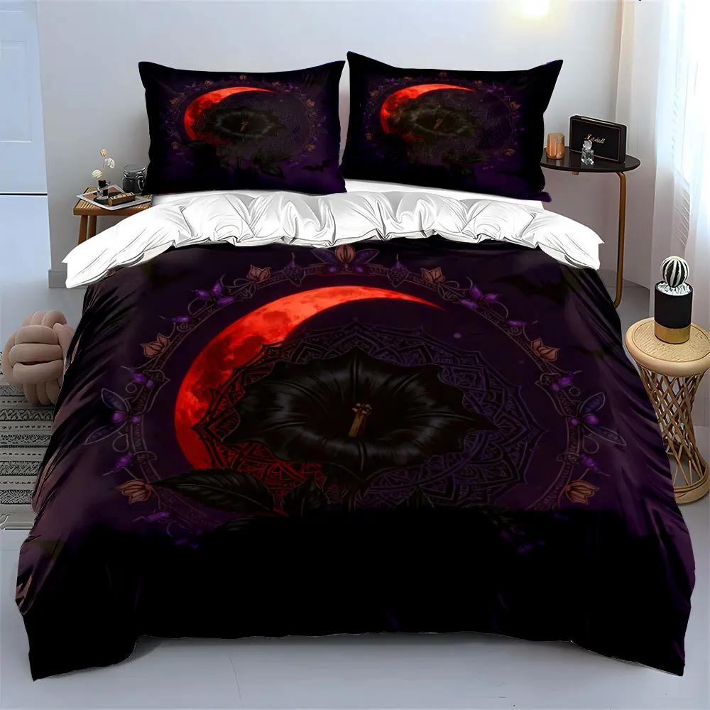 "Gothic Night Decor Set" Soft Comfortable Duvet Cover Bedding Set Included 1*Duvet Cover & 2*Pillowcases, gift