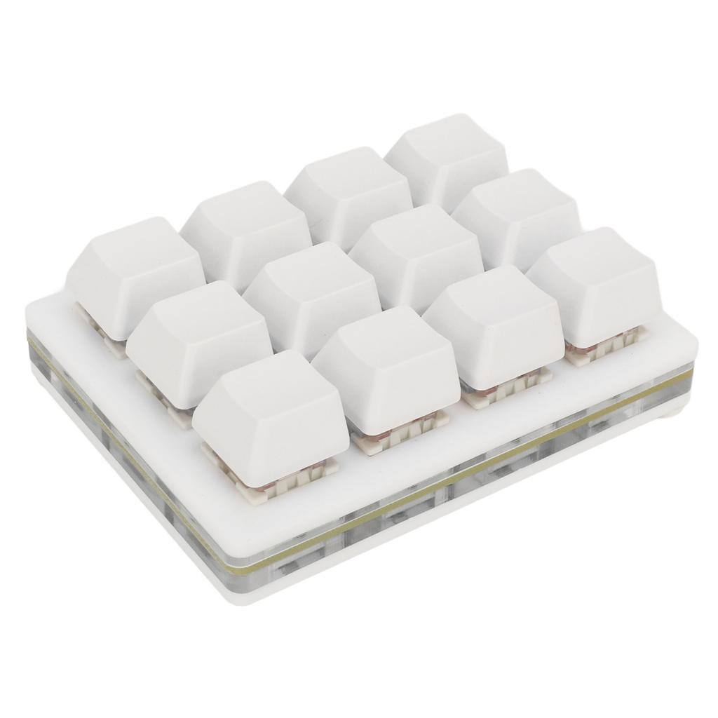 12-клавишная механическая игровая клавиатура с USB-подсветкой, светодиодной подсветкой, возможностью горячей замены, красным переключателем из ABS 