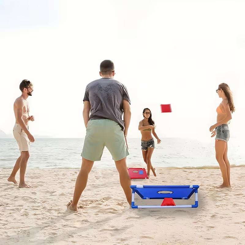 Набор игр для метания мешков с песком на открытом воздухе Портативная игра Corn Hole Складные игры для бросков на заднем дворе Кемпинг Командные виды спорта Подарок для взрослых и детей