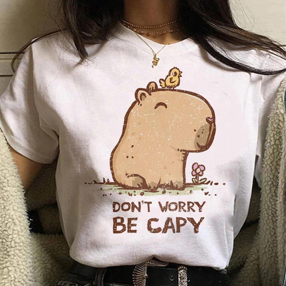 Cute Capybara Clothing T-Shirt Unisex Vintage Cartoon T Shirt FeUnisex Casual Anime Top Tees T Shirt Unisexga Unisex Graphic Tee Tops