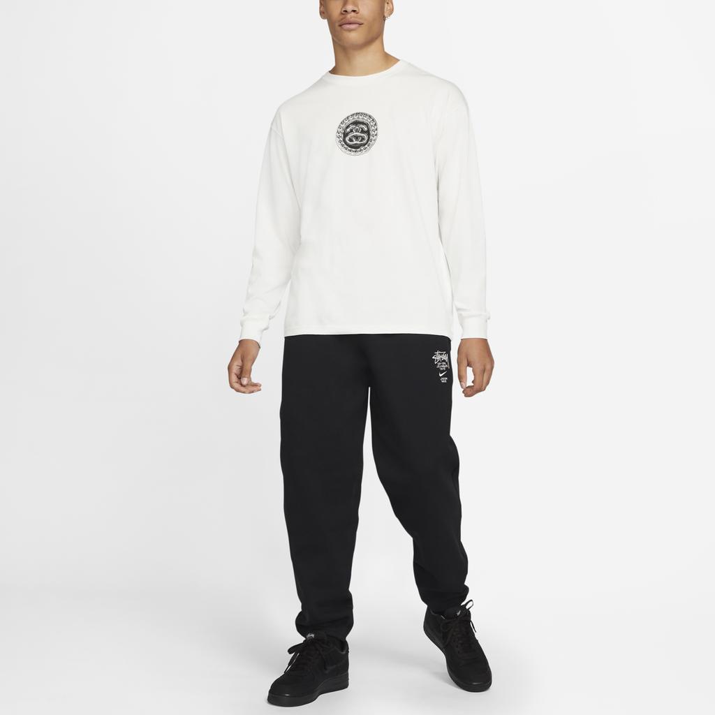 Футболка унисекс с круглым вырезом и длинными рукавами Stussy X Nike Collab Series, белая DD3345-121