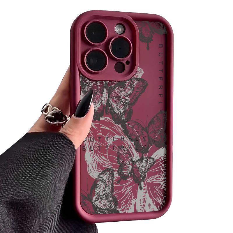 Чехол-бабочка Candy Color Ink для iPhone 16 Pro 15 14 Pro Max 13 12 11 Pro Max Xr Xs X 7 8, противоударный, мягкий, тонкий чехол из ТПУ