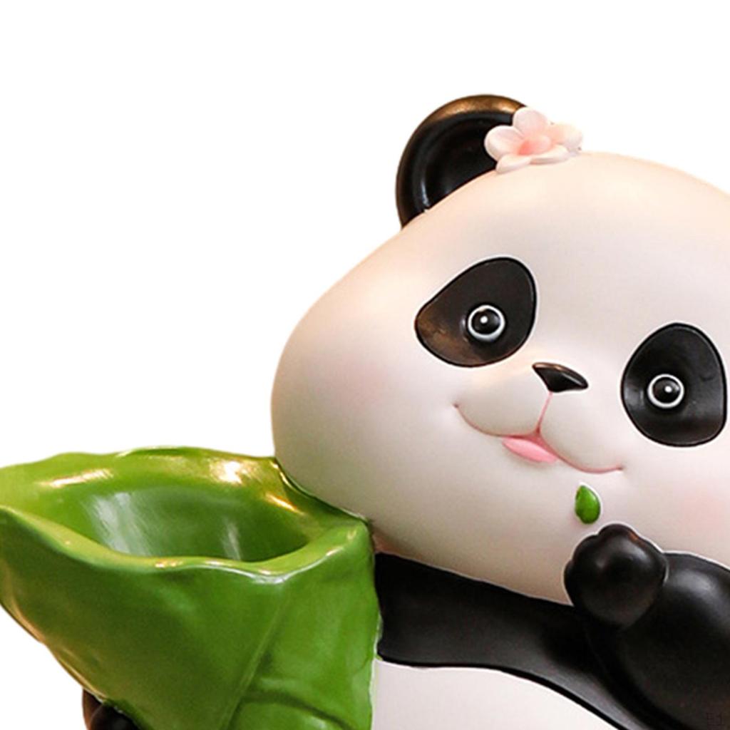 Panda Figurine Animal Sculpture Cute Collection Art Craft Ornament Statue for Cabinet Living