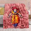 Фланелевое одеяло из аниме Dragon Ball - Мягкое, теплое, идеально подходит для дивана, постельного белья, кемпинга, путешествий, офиса, домашнего декора -QJY