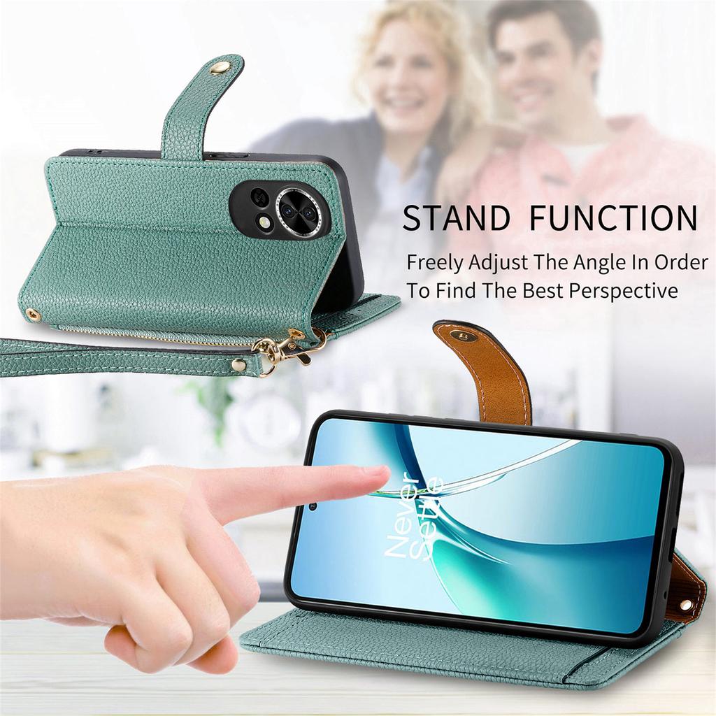 For Huawei nova 13 5G Case RFID Blocking Zipper Pocket Leather Wallet Phone Cover with Strap