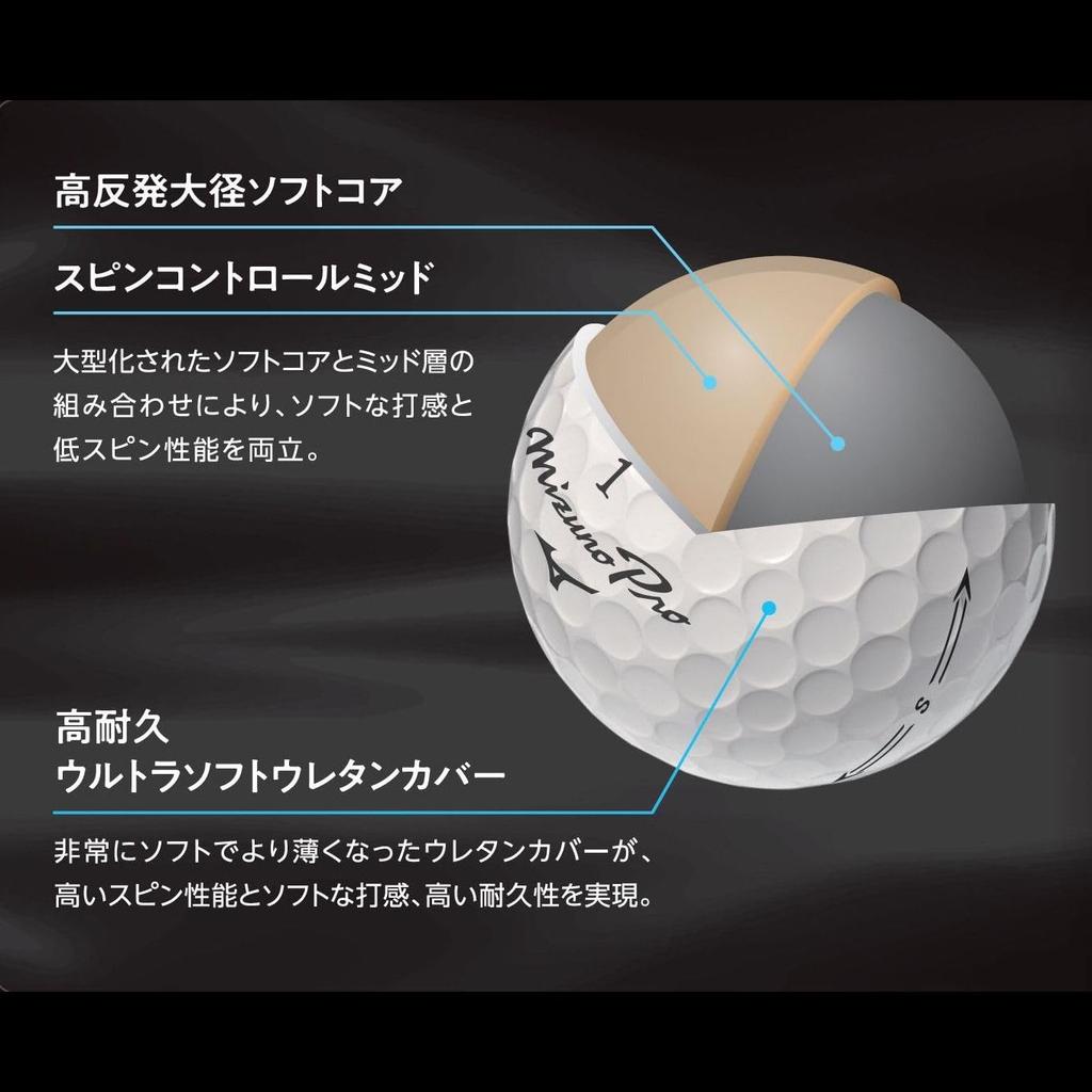 MIZUNO Pro S White Golf 1 Dozen 5NJBT835 Balls, (12 Balls),