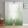 Abstract Meadow Grass Tulle Window Curtain For Living Room Bedroom Voile Sheer Curtains Kitchen Treatments Drapes