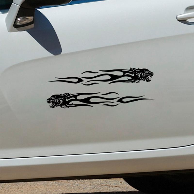 Car Sticker  Stylish Tiger Flame on Car Funny Stickers and Decals Motorcycle Waterproof and Sunscreen Vinyl Car Styling,22CM*5CM