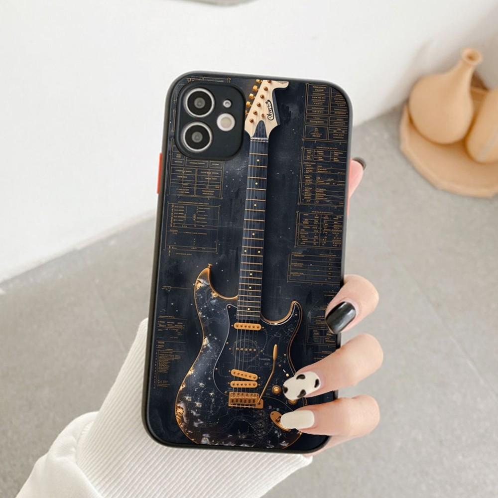 Чехол для телефона Музыкальный инструмент Гитара Пианино Для IPhone 14 11 12 13 Mini Pro Max 8 7 Plus X XR XS MAX Полупрозрачный Матовый Чехол