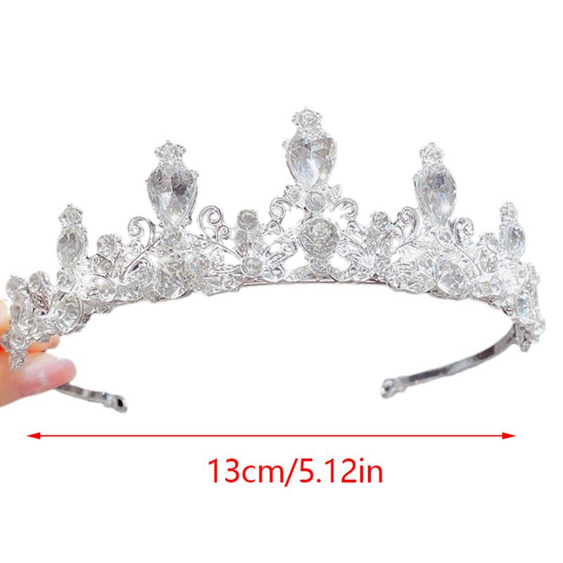 Женские Девушки Серебряный Цвет Корона Головной Убор Корейская Тиара Платье на День Рождения Корона Аксессуары для Волос