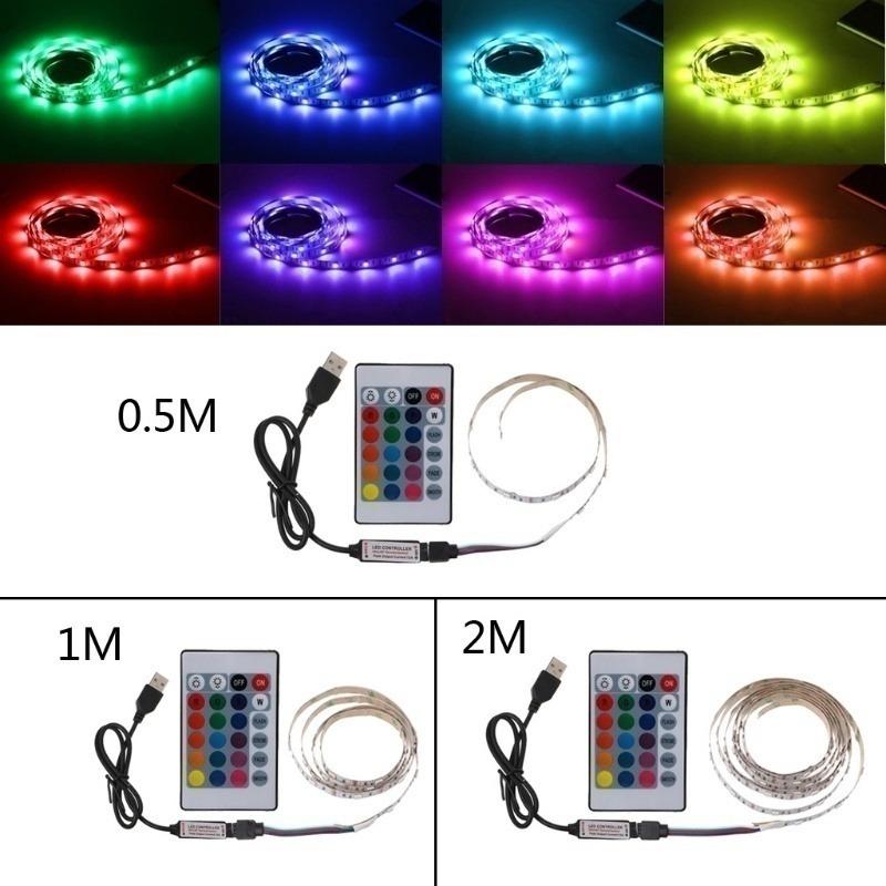 2M/1M/0.5M 3 Sizes RGB LED Wireless Remote Control Neon Interior Light Lamp Strip Lights Car Decor