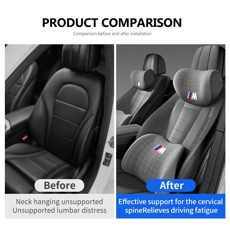 For BMW Car Seat Headrest Neck Pillow Waist Lumbar Support Cushion E70 E91 E30 G30 E53 M3 M5 X6 X4 X7 E92 E93 X1 X3 X5 HC0