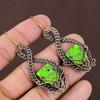 Copper Green Turquoise Handmade Copper Wire Wrap Earring 2.8 Y8N29