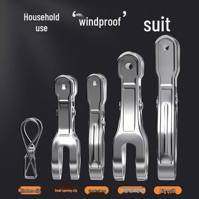 Stainless Steel Windproof Clips for Bed Sheets, Clothes, and Socks