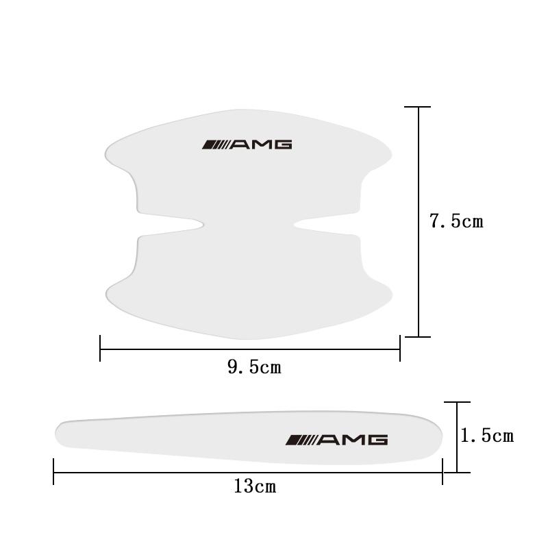 FVNH3 8Pcs Car Door Handle Stickers TUP Anti-Scratch Protective Film For Mercedes Benz AMG A B C E G CLA W211 W203 W204 C260 E300L