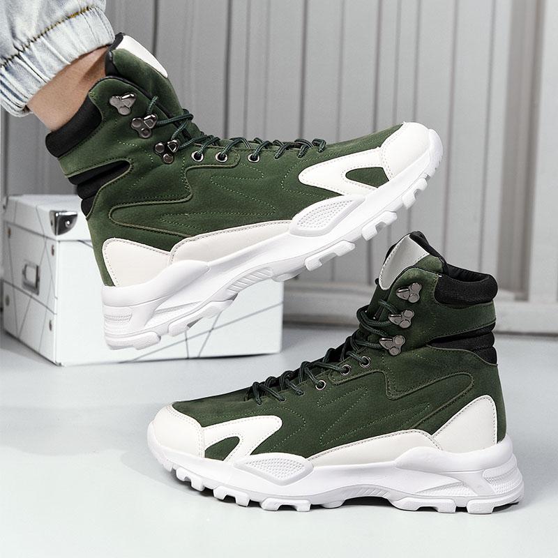 2024 Spring Man Casual Shoes Fashion Comfortable Breathable High Top Sneakers For Men Outdoor Non Slip Mens Ankle Boots Platform