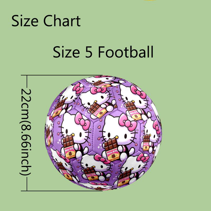 Size 5 Soccer Ball - Outdoor Sport Football with Hello Kitty Pattern, Ideal Gift for Birthdays, Christmas, Father's Day, Graduation