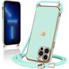 Case - Luxury - for iPhone 13 Pro - Flexible - Turquoise - Adjustable Shoulder Strap