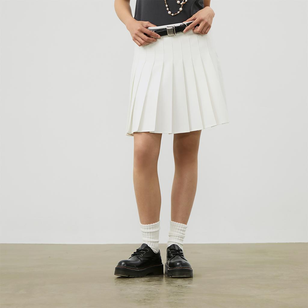 New MLB Preppy Style Collection Los Angeles Dodgers SS24 Casual Short Skirts Women's Cream 3FSKV0143-07CRS