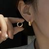 Глянцевые серьги-капли с двойным острием - Женские минималистичные модные серьги-кольца в стиле хай-энд