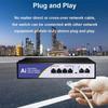 KuWFi POE Switch 6 портов 100 Мбит/с Ethernet Smart Switch 4 PoE + 2 UpLink с внутренним питанием Офисный домашний сетевой концентратор для IP-камеры
