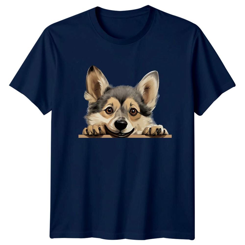 Cute Corgi Peeking Dog TShirt Adorable Puppy Tee
