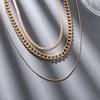 Women 2021 New Popular Multi-layer Golden Metal Necklace Punk Large Chain Personalized Jewelry