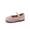 New Little Girl Fashionable Korean Style Pearl Princess Little Leather Shoes Crystal Dancing Shoes
