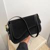 Minimalist Fashion Velvet Shoulder Bag Autumn New Beautiful Displacement for Work Versatile Practical Crossbody Bags