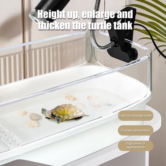 Акриловый террариум для черепах с платформой для купания Растения Полный обзор Визуально Среда обитания рептилий для черепах Крабов Раков