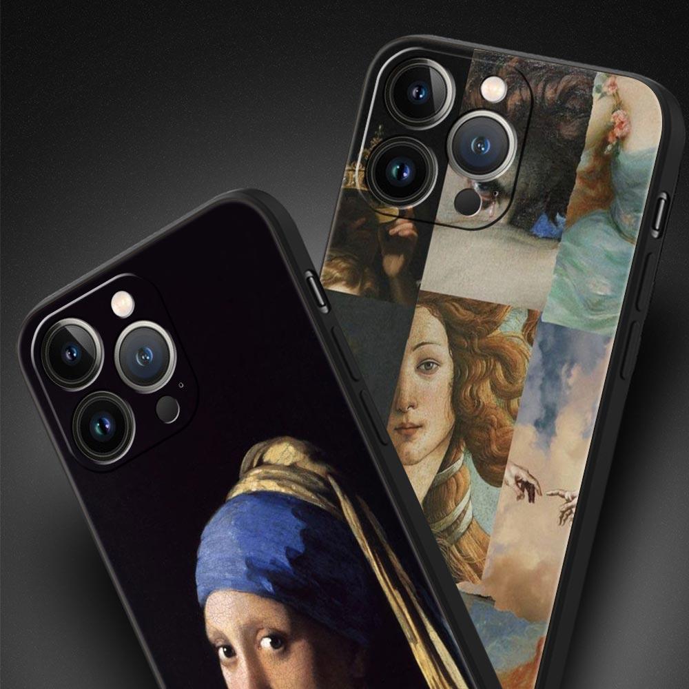 Мона Лиза Ван Гог Масляная Живопись Искусство Для iPhone 11 12 13 15 16 14 Pro Max Телефон CaX XR XS 7 8 Plus 2020 Роскошный Чехол Funda