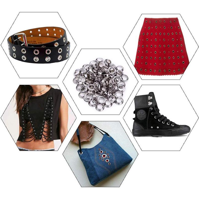 Fashion 100 Sets of Inner Diameter 5mm Eyelets + Tools Boxed Copper Eyelet Button Shoes Clothing Gift Bag Eyelet Button