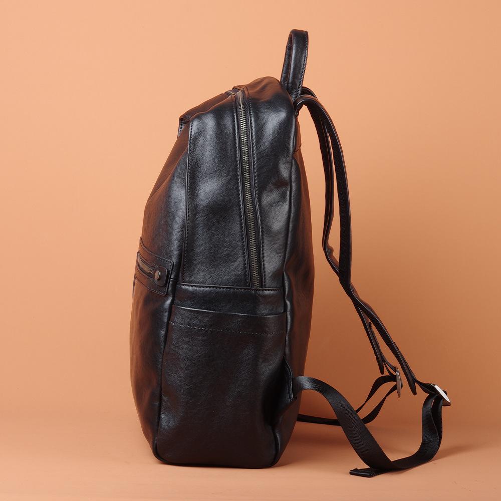 Первый слой натуральной кожи рюкзак компьютерный рюкзак деловой черный дорожный рюкзак для мужчин и женщин