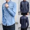 Men‘s Long Sleeve  Winter  Large Size Casual Top Blouse Denim Shirts