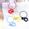 Creative  Keyrings Open Ring Buckle Hollow Out Star Pendant Colored Keychain For Diy Jewelry Making Key Ring Accessories