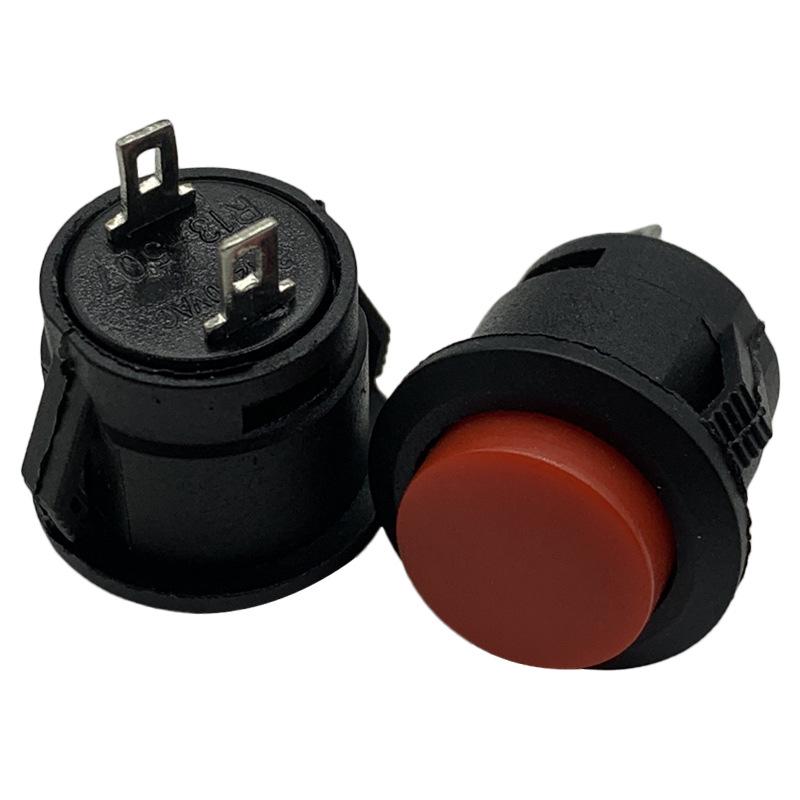 R13-507 16MM Круглая Кнопочная Кнопка Мгновенного Действия - Черная, Белая, Красная