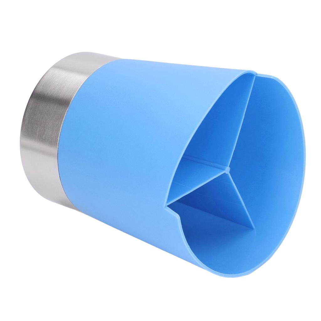 Straw Dispenser Blue Sturdy Durable 3 Compartments Stable Wide Application Straw Holder for Home