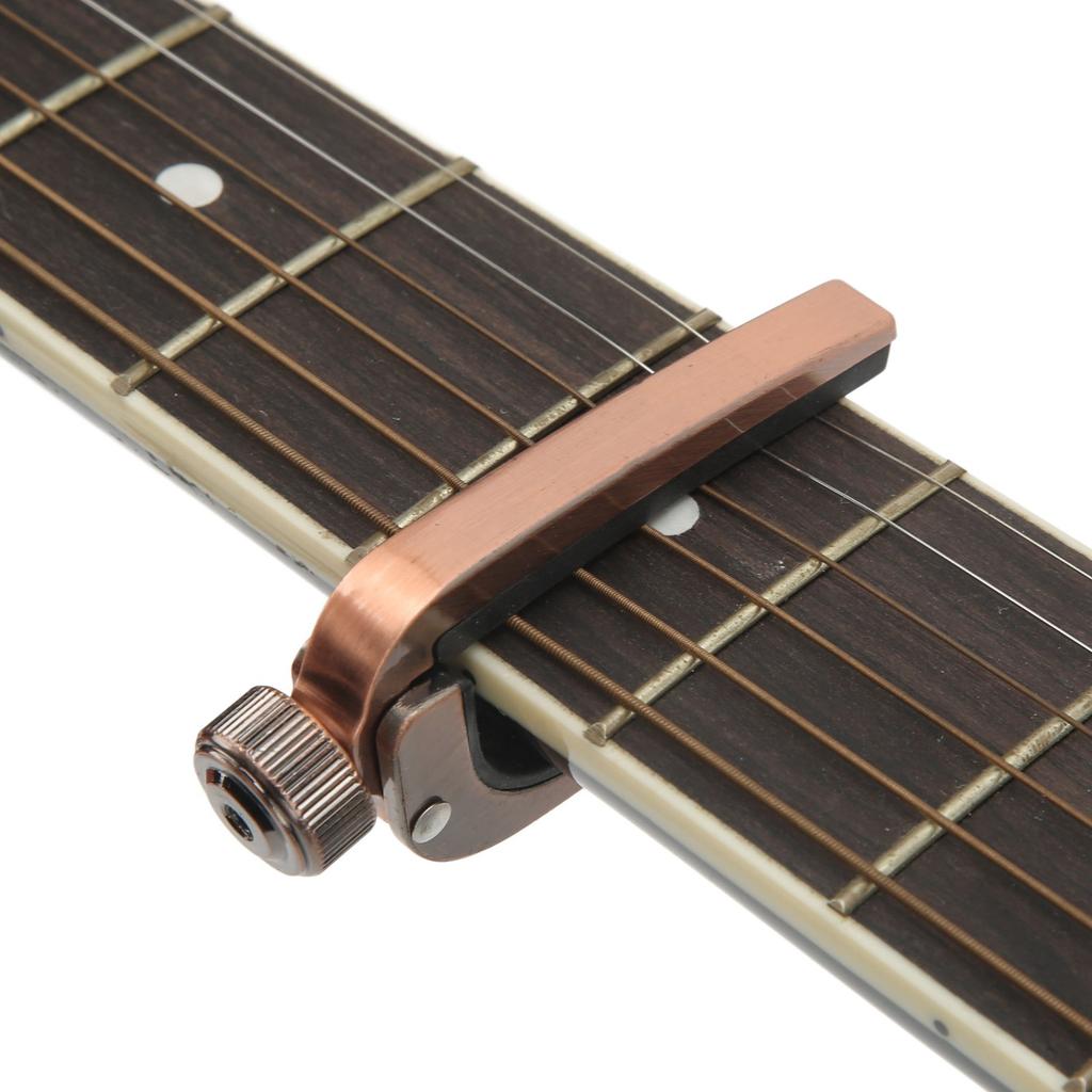 Metal Spring Capo Tone Adjustment Tool for Ukulele Acoustic Guitar Stringed Instrument Parts Bronze