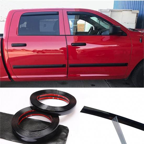 16Ft Glossy Black Automotive Car Exterior And Interior Molding Trim Universal Bumper Window Door Body Side Decorative Strip Scratch-Proof (1 Inch